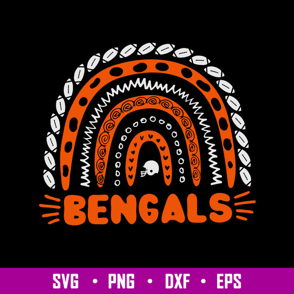 Bengals Rainbow Svg, Rainbow Svg, Png Dxf Eps Digital File.jpg