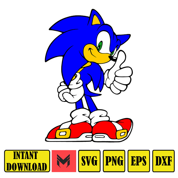 Shadow Sonic the Hedgehog Svg File 