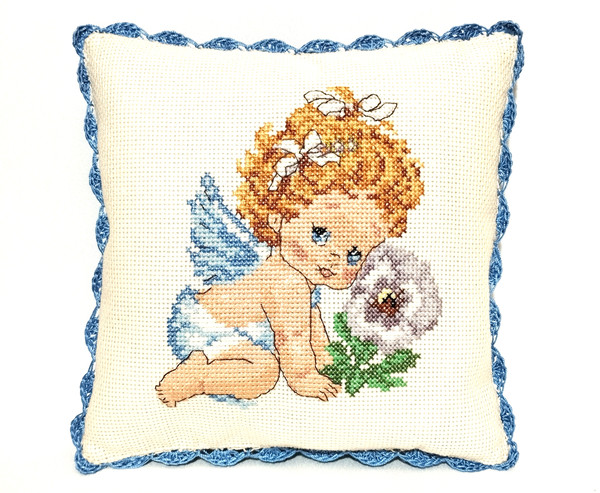 Decorative Embroidered Pillows. New Baby Girl Gift. Guardian Angels Mini Pillow. New Parent Gifts. Baby Angel Embroidery. New Mom Gift Ideas.jpg