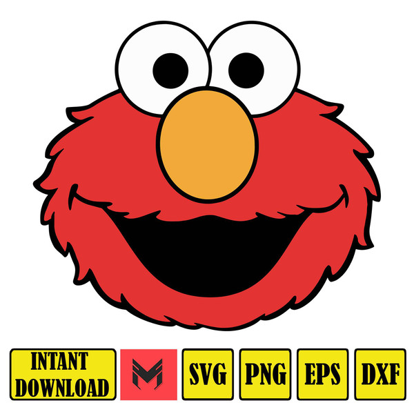 Sesame Monster svg ,Cookie Monster Svg , Street Monster, Red Monster Svg, Monster Friends Svg, Characters SVG, Cut files for Cricut (36).jpg