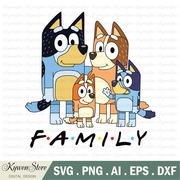 Bluey Bingo SVG Bluey Family Cute SVG Graphic Design File