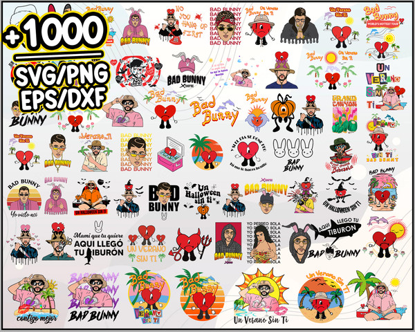 1000 Bundle Bad Bunny Svg, Un verano sin ti Svg, Baby benito, Clipart Sublimation, El Conejo Malo, Nuevo Album.jpg