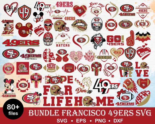 80 San Francisco 49ers Svg Bundle, San Francisco 49ers Svg, Sport Svg, Nfl Svg, Png, Dxf, Eps Digital File.jpg