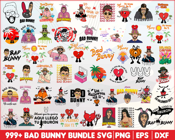 999 Bad Bunny Png Bundle, Un verano Sin Ti Png Bundle, Bad Bunny Designs, Bad Bunn.jpg