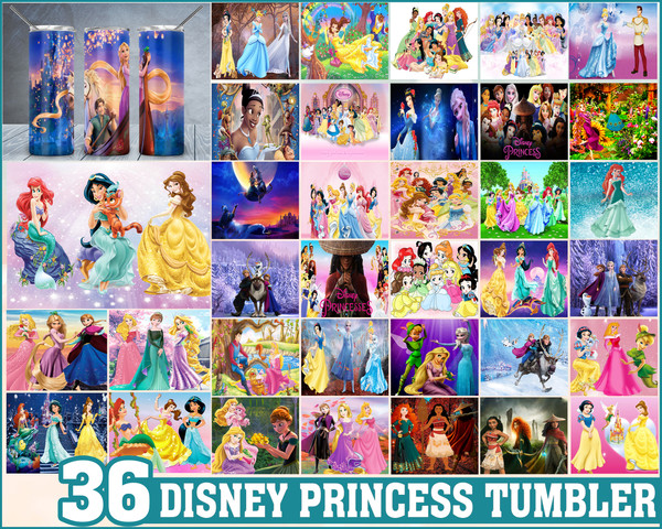 Disney Princess Tumbler, Disney Princess PNG, Tumbler design, Digital download.jpg