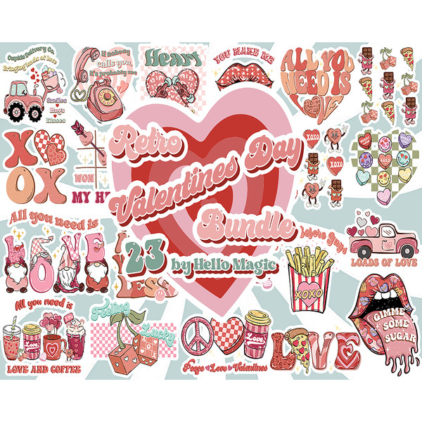 23 Retro Valentine's Png Bundle, Valentine Png, Valentine's Day PNG, XOXO Png, Groovy Valentines Png, Valentine's day Png, High quality, Instant download.jpg