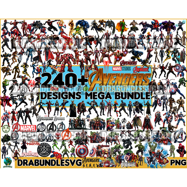 240 Avengers Clipart PNG, Avengers Bundle png, Marvel Clipart png, Super Heroes, Iron Man, Captain America, Hulk, Thor, Hawkeye, Spider Man..jpg