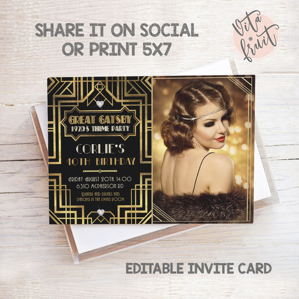 the great gatsby party invitation