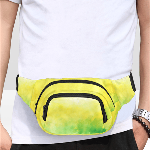 Spring Yellow and Green Watercolor Style Fanny Pack.png