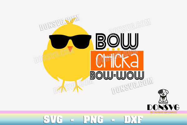 Bow-Chicka-Bow-Wow-SVG-Kids-Easter-png-clipart-for-T-Shirt-Design-Chick-with-Sunglasses-Cricut-svg-files.jpg