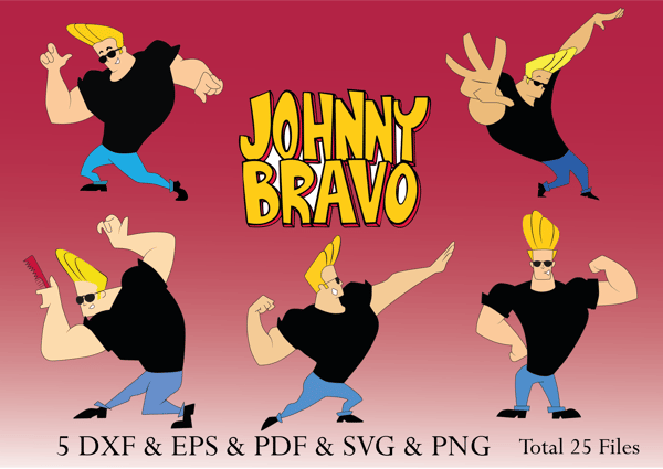 Johnny Bravo Vector PNG vector in SVG, PDF, AI, CDR format