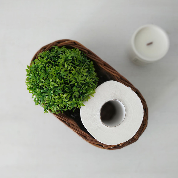 Oval toilet paper basket. Bathroom storage basket. Toilet ta - Inspire  Uplift