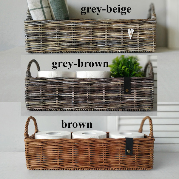 Small toilet paper basket. Bathroom storage basket. Rectangu - Inspire  Uplift