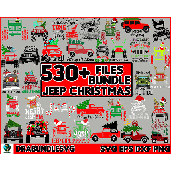 530 Merry Jeep Christmas SVG, funny Christmas Svg, Christmas truck svg, Holiday Svg, Cricut Designs, Silhouette Cut Files, Christmas tree Svg Instant Download.j