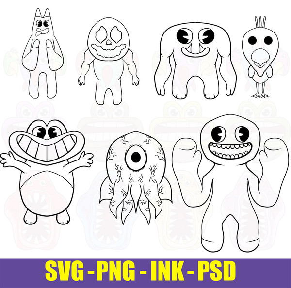 Garten Of Banban Characters SVG, Jumpscare, Banbaleena, Jumb