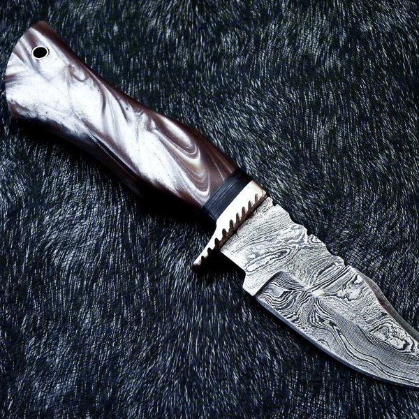 15Inch Custom HandMade Forged Damascus Hunting Bowie Knife Fixed Blad –  Titan International K.