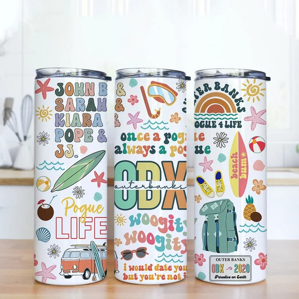 Outer Banks Pogue Life Tumbler Wrap, Paradise On Earth Tumbler, Outer Banks Skinny Tumbler, 20oz Skinny Straight, Instant Download.jpg
