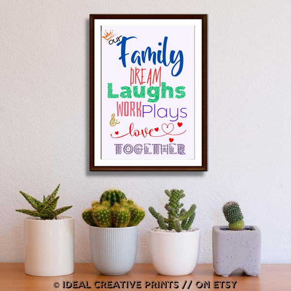 Enjoy every moment with family and friends Inspirational Quotes Art Print  by Creative Ideaz