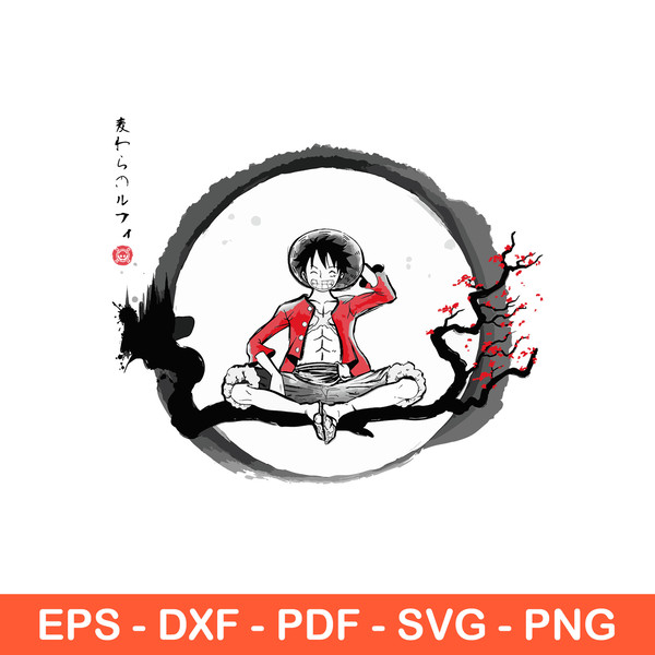 Circle Red Luffy One Piece Svg, Luffy One Piece Svg, file for cricut