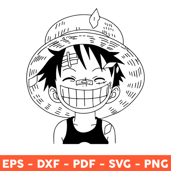 luffy one piece black and white