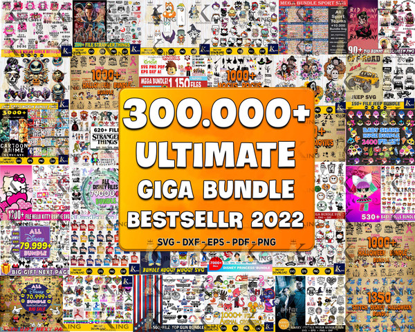 300.000 file Ultimate Giga svg eps png, Ultimate Giga bundle