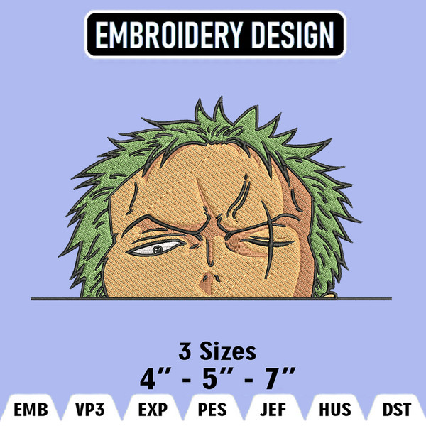 Embroidery design Zoro One Piece - Inspire Uplift