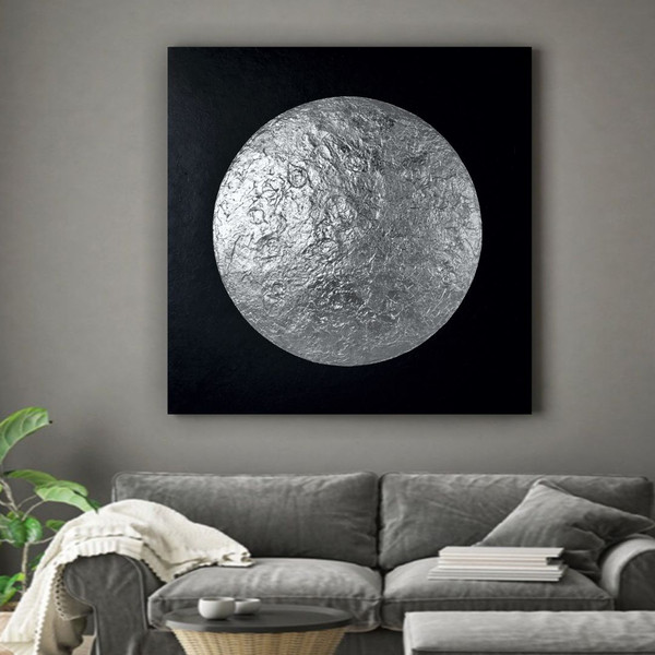 large-living-room-wall-art-black-with-silver-abstract-painting