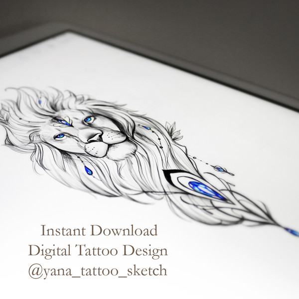 lion tattoo drawing