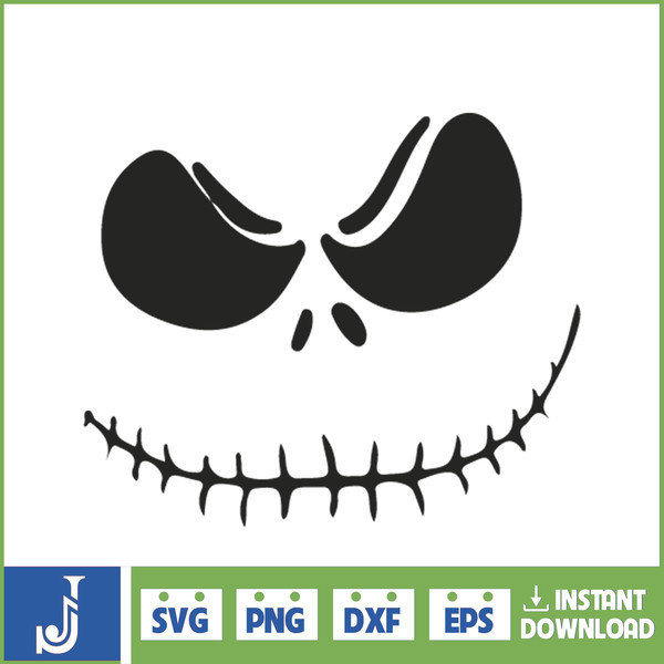 Jack Skellington Svg Layered Item, Jack Skellington Circular Face Svg, Jack Skellington Face Clipart, Cricut, Cut File, Sillhouette (124).jpg