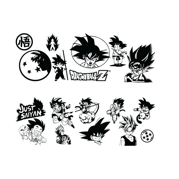 Line art Goku Vegeta Super Saiyan Gogeta, goku, angle, white, monochrome  png