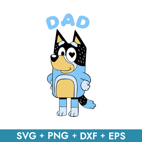 Bluey bandit dad in svg, transparent png, dxf, eps formats ready for download