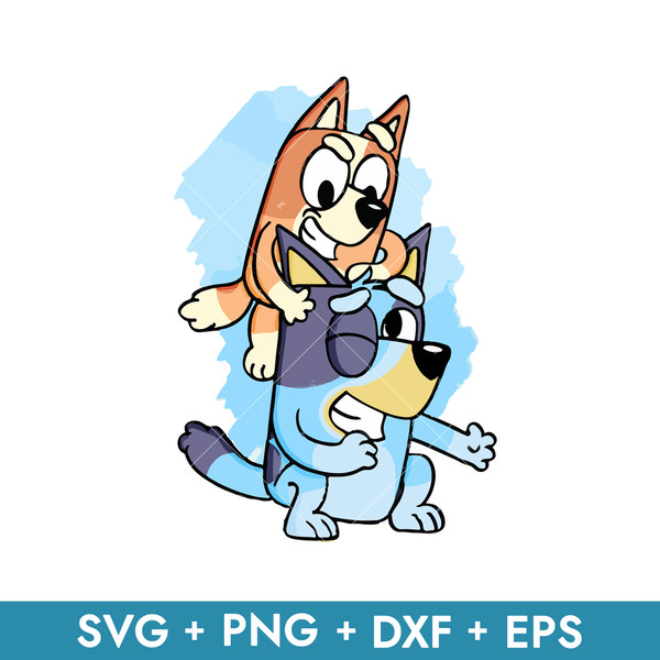 Bluey And Bingo Naughty Svg, Bluey Svg, Cartoon Svg, Png Eps