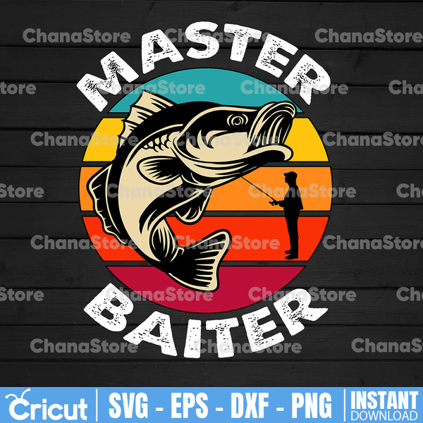 Master Baiter SVG - Fishing SVG - Fishing Lure SVG - Funny Fishing Svg -  Fathers Day Gift Svg - Cricut - Silhouette