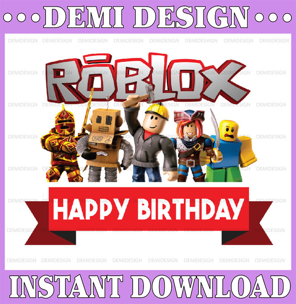 Personalised Roblox Birthday Png, Custom Birthday Roblox Png