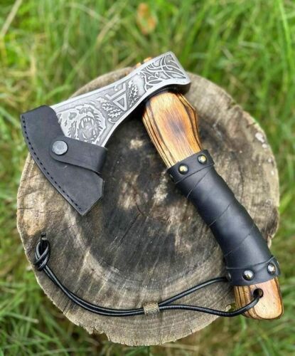 Viking Handmade Forged High Carbon Steel Tomahawk, Hatchet & Integral Axe A Masterpiece for Camping & Outdoor Activities (4).jpg