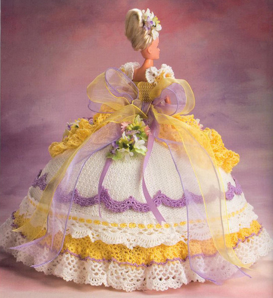 Old South Victorian Fashion doll Barbie gown crochet vintage patterns 1.jpg