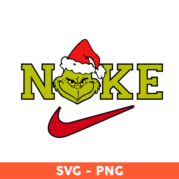 Grinch Nike Svg Png, Cricut svg files, Grinch Brand Logo