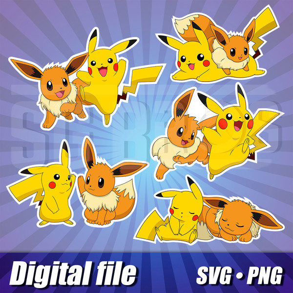 Eevee Evolution PNG Bundle Pokemons Pokemon Eevee Cut 