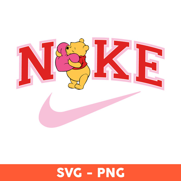 Nike Pooh Svg, Nike Logo Svg, Pooh Svg, Pooh With Heart Svg, - Inspire ...