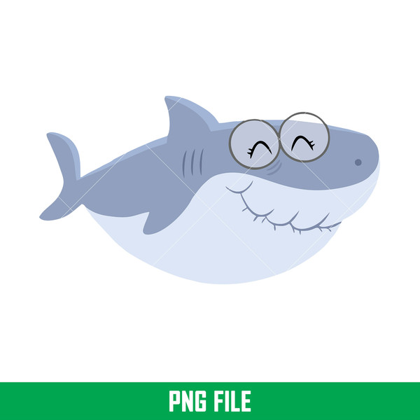 Baby Shark Png, Shark Family Png, Ocean Life Png, Cute Fish Png, Shark Png Digital File, BBS21.jpeg