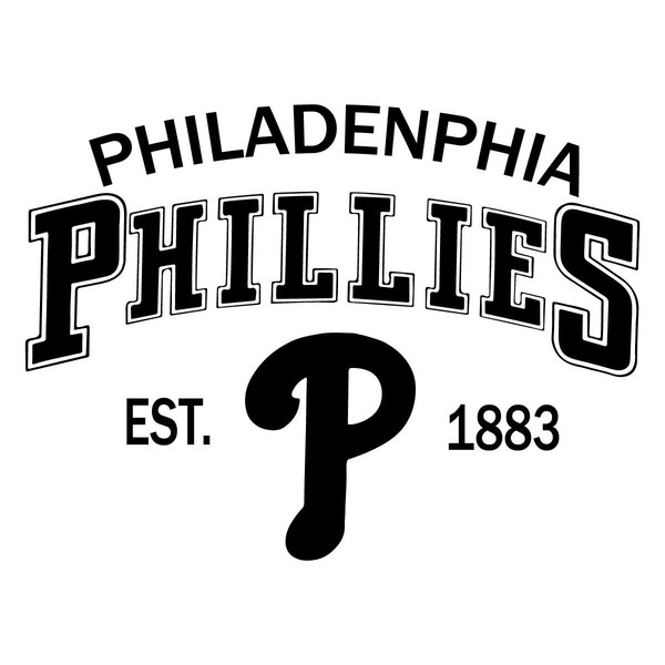 phillies logo black and white