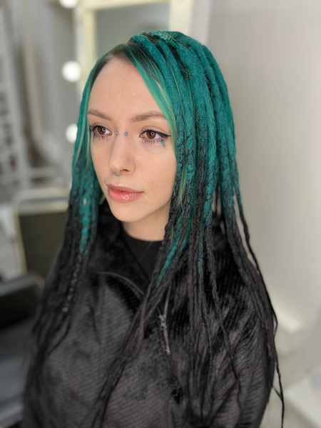 dark green hair dye dreads