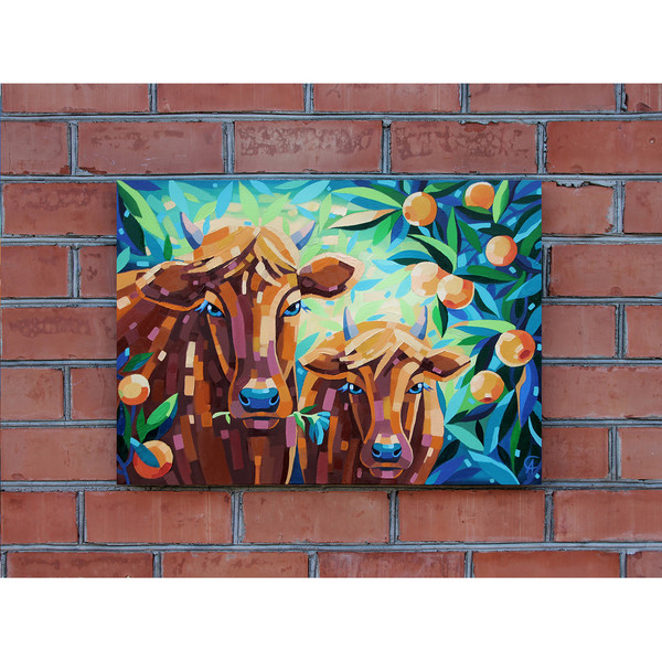 Cow painting Animal Artwork Ferma Wall Art Oil Canvas _2 — копия.jpg