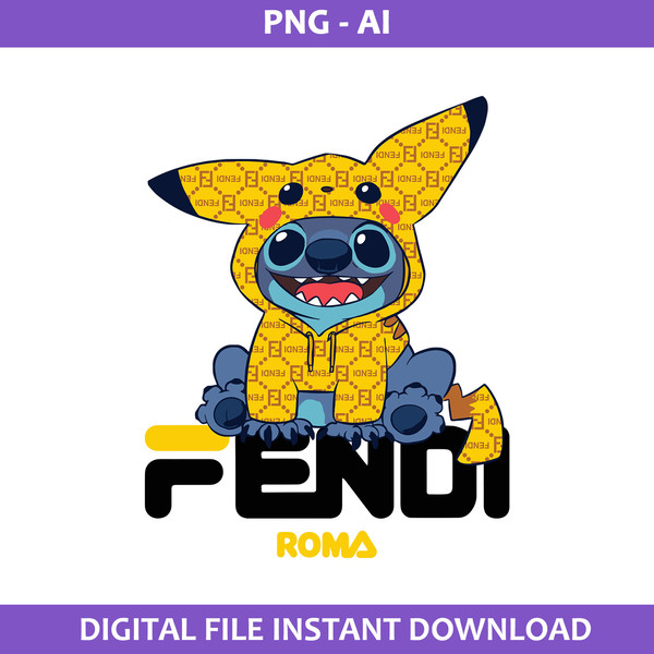 Stitch And Pikachu Fendi Roma Png, Fendi Brand Logo Png, Sti