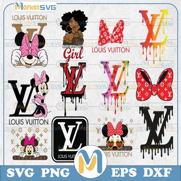 Louis Vuitton Logo Bundle, Louis Vuitton Svg, LV Svg, LV Girl Svg