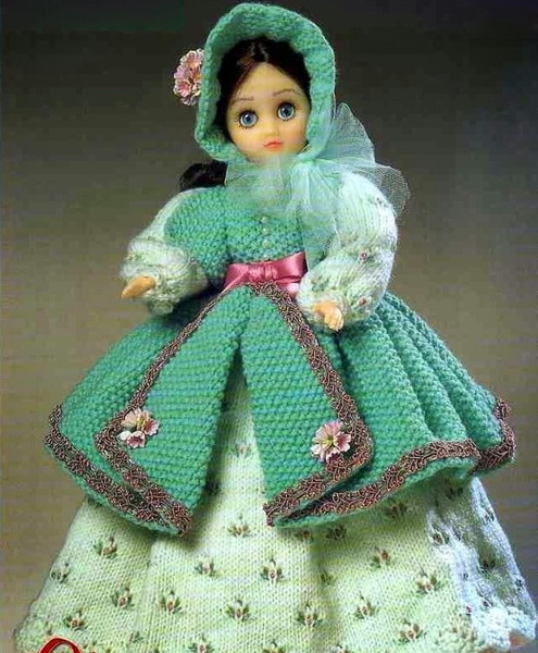 Dolls Clothes Knitting Pattern for 15- Jacket, Pantaloons, Skirt, Petticoat, Bonnet.jpg