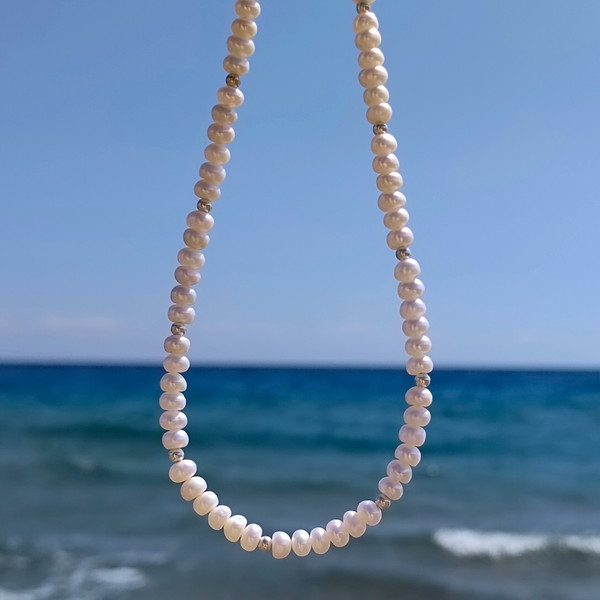 Pearl Necklace Men, Freshwater Pearl Handmade Necklace, Men's Pearl Necklace  Made to Measure, Unisex Pearl Choker 