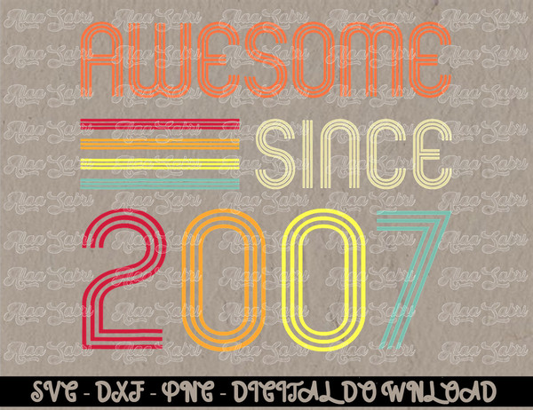 Awesome Since 2007 16th Birthday Retro T-Shirt copy.jpg