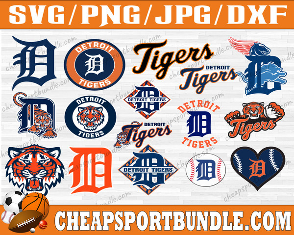 Bundle 16 Files Detroit Tigers Baseball Team Svg, Detroit Ti