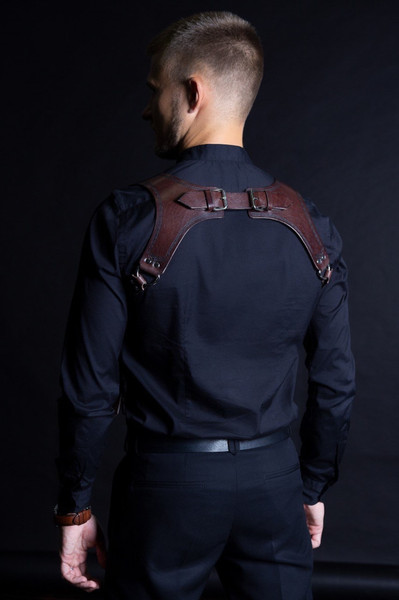 Men Suspenders, Adjustable Personalized Leather Suspenders